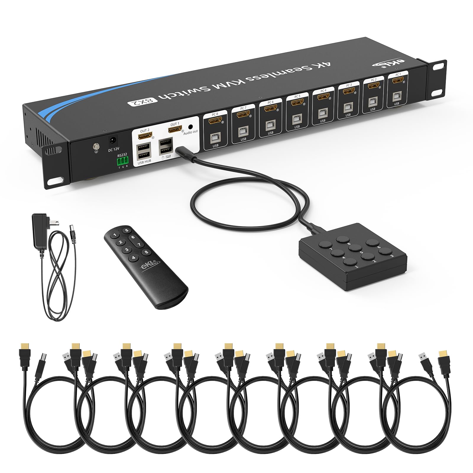 Amazon.com: eKL 8 Port Real Seamless Switching HDMI KVM Switch 8